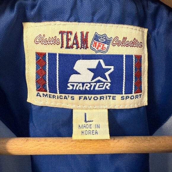 Vintage 90s Deion Sanders STARTER Classic Dallas Cowboys Pullover Jacket - Large - Picture 6 of 9